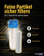 Wasserfiltergehäuse HYDRA Rainmaster TRIO RLH LA 1 Zoll mit Vorfilter Aktivkohlefilter und Wickelfilter für Regenwasser