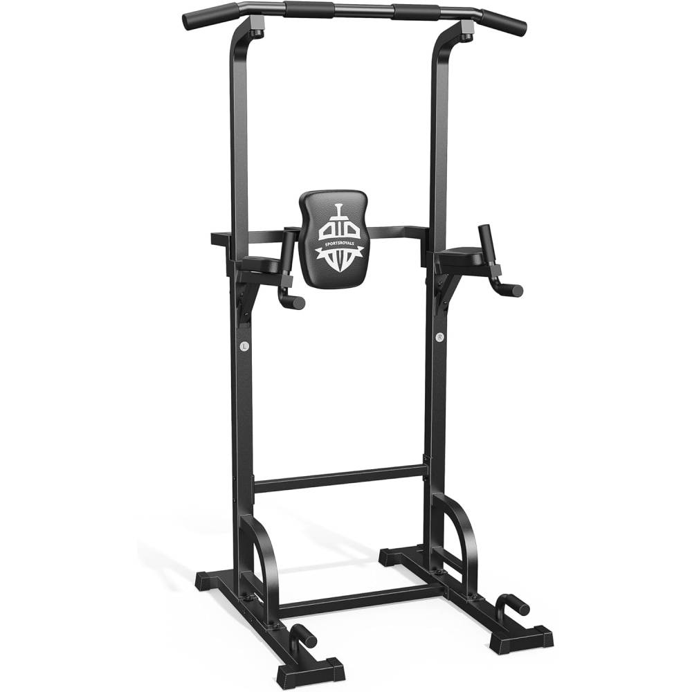 Power Tower mit Klimmzugstange und Dip Station FB-19YTXS02 Kraftstation aus Stahl 204 kg Belastbarkeit für Heimtraining