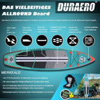 Aufblasbares SUP Board Set mit Kajak Sitz 330x76x15 cm bis 150 kg Tragkraft mit Doppel-Paddel 3 Finnen und Zubehör