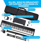Digital Piano Keyboard 88 Tasten RECITALPLAY mit 480 Sounds USB-MIDI Lautsprechern und Zubehör Set