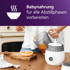 Dampfgarer mit Mixer SCF883/01 4-in-1 Babynahrungszubereiter 400W mit Dampfgaren Pürieren Auftauen und Aufwärmen