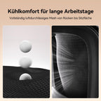 Ergonomischer Bürostuhl mit verstellbarer Lordosenstütze und Kopfstütze B100 Lite 90–135° Neigung Mesh Drehstuhl 72x70x112 cm