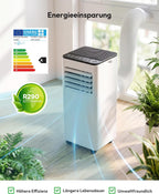 Mobile Klimaanlage 7000 BTU OL-A016FF20N2 Klimagerät mit Abluftschlauch Fenster-Set 4-in-1 24h Timer