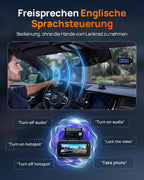 Dashcam A810 Lite Front und Rückkamera 4K 2160P mit 1080P Heckkamera 64GB Karte WLAN HDR Nachtsicht G-Sensor