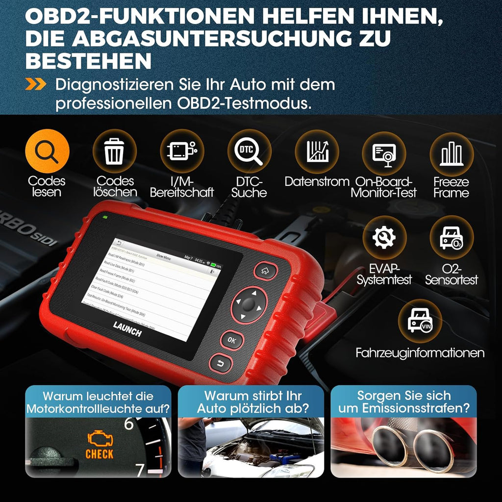 OBD2 Diagnosegerät CRP123X V3.0 4-System Diagnose Scanner EPB DPF Öl SAS BMS VIN 5 Zoll Android 7 1996-2026