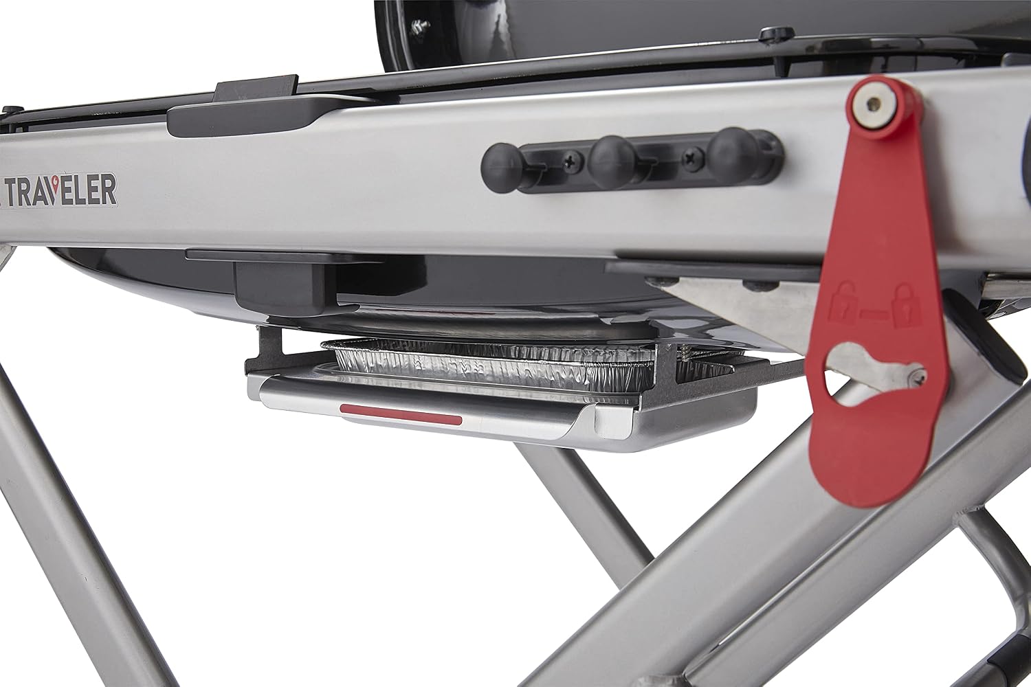 Tragbarer Gasgrill Traveler mit klappbarem Untergestell und Rädern 3,8 kW Brenner 2065 cm² Grillfläche Deckelthermometer