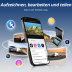 4K Dashcam Auto Vorne Hinten Dual Kamera mit STARVIS 2 Sensor WDR GPS WLAN Sprachsteuerung 64GB SD-Karte