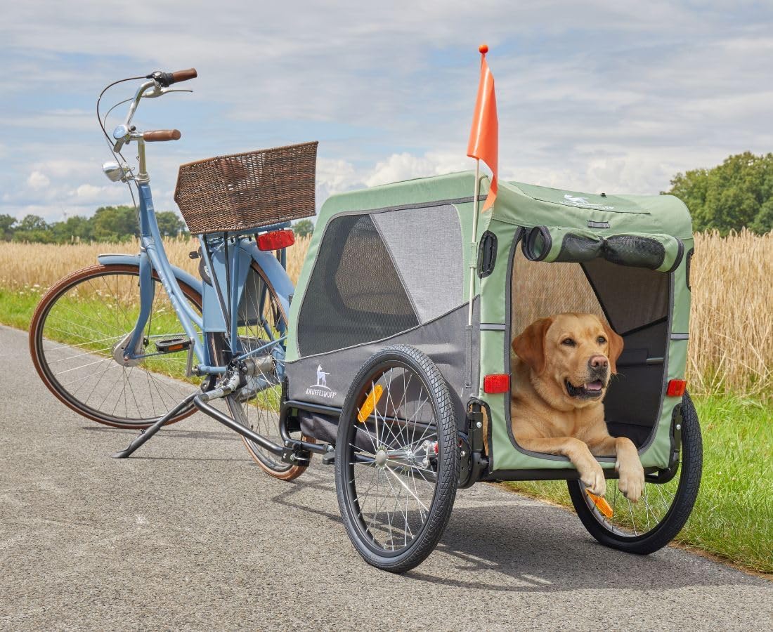 Hundeanhänger Fahrradanhänger Buggy Cruvado bis 45 kg faltbar Stahlrahmen Sicherheitsleine Reflektoren Universalkupplung