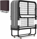 Klappbett 90x200cm Gästebett mit 13cm Schaumstoffmatratze Metallrahmen 200kg Belastbarkeit mit Rollen