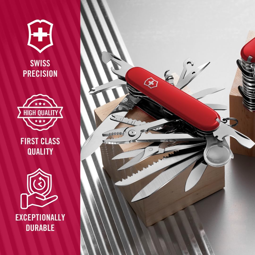 Schweizer Taschenmesser 1.6795.XXL Swiss Champ XXL 91 mm mit 73 Funktionen Edelstahl Klinge Wellenschliff