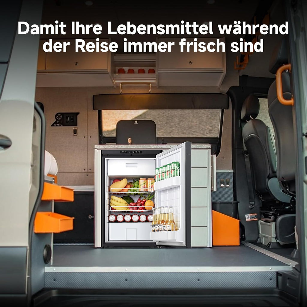 Kompressor Kühlbox 83L AAOBOSI 12V 24V Auto Kühlschrank mit APP Steuerung LED Beleuchtung für Wohnmobil LKW Boot Camping