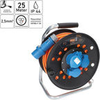 CEE Campingkabeltrommel EXTREME SIGNAL H07BQ-F 3G 2,5mm² 25 m mit Winkelkupplung 1,5 m Adapterleitung für Wohnmobil