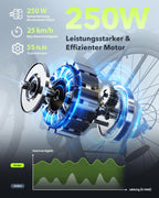 E Bike 26 Zoll UcityS 250W 7 Gang 55 Miles PAS Reichweite City Elektrofahrrad Urban