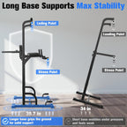 Power Tower mit Klimmzugstange und Dip Station FB-19YTXS02 Kraftstation aus Stahl 204 kg Belastbarkeit für Heimtraining