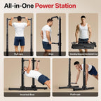 Klimmzug Dip Station faltbar höhenverstellbar 5-in-1 Kraftturm Home Gym mit Power Tower bis 172 kg Belastung