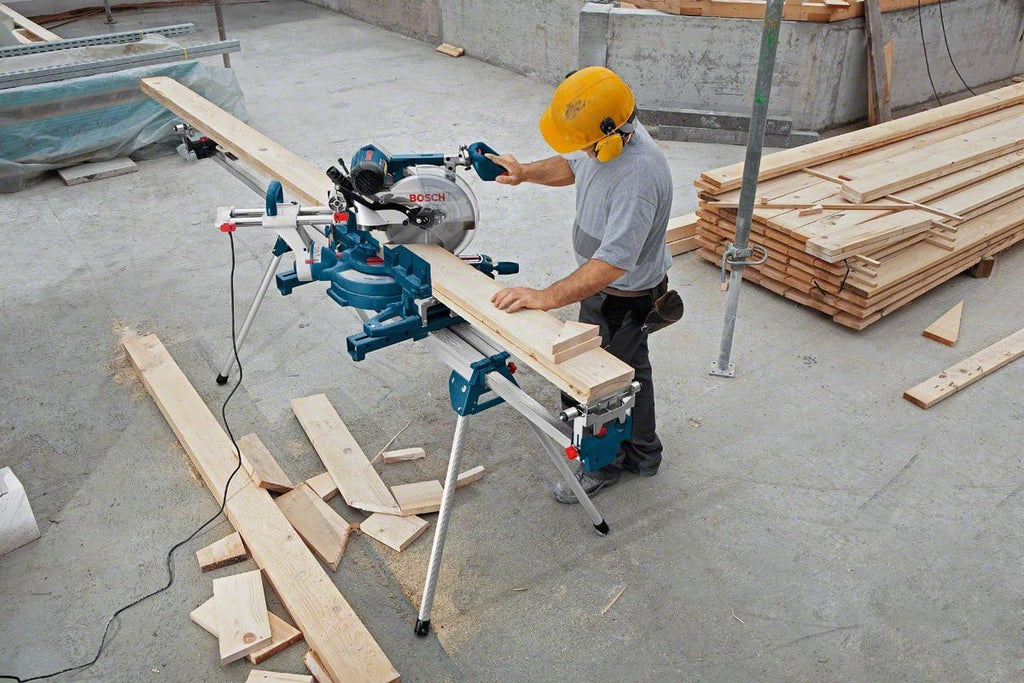 Arbeitstisch für Kapp- und Gehrungssägen GTA 3800 1578 mm klappbar mit Maschinenhalter und Werkstückauflagen