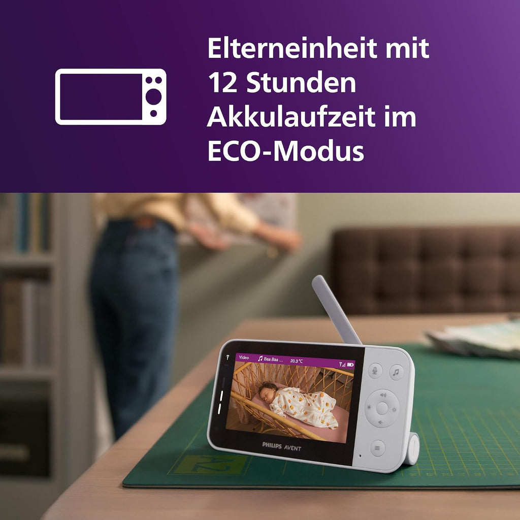 Babyphone mit Kamera WLAN HD 1080p SCD951/26 Nachtsicht Gegensprechfunktion Schrei-Erkennung App Steuerung