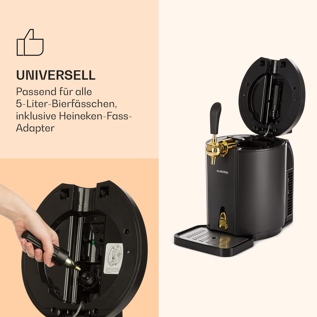 Bierzapfanlage mit Kühlung Skal 5 Liter Fass Zapfsystem integrierter Bierkühler 2-12 °C thermoelektrische Kühlung CO2 Drucksystem