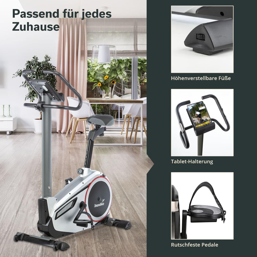 Heimtrainer Ergometer Morpheus Magnetbremssystem 12 kg Schwungmasse 32 Stufen 24 Programme Kinomap App kompatibel 150 kg 144x56x103 cm