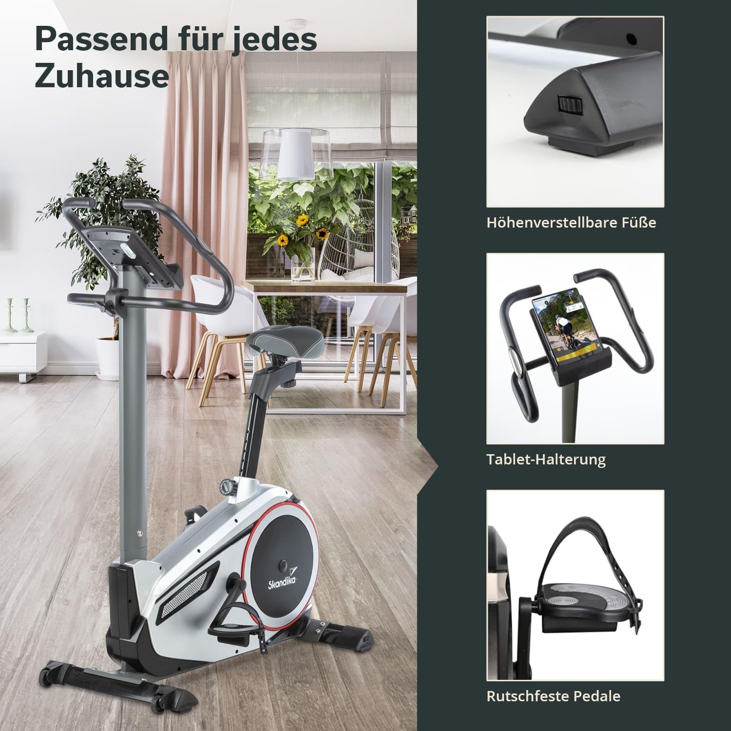 Heimtrainer Ergometer Morpheus Magnetbremssystem 12 kg Schwungmasse 32 Stufen 24 Programme Kinomap App kompatibel 150 kg 144x56x103 cm