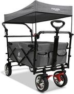 Faltbarer Bollerwagen FX-CT700 klappbarer Handwagen mit Bremsen gepolstertem Sitzbereich höhenverstellbarem Griff und 75 kg Traglast