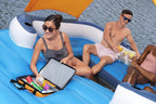Badeinsel Tropical Breeze 43105 für 6 Personen 389 x 274 cm mit Sonnendach Kühltasche 6 Getränkehaltern und Reparaturflicken