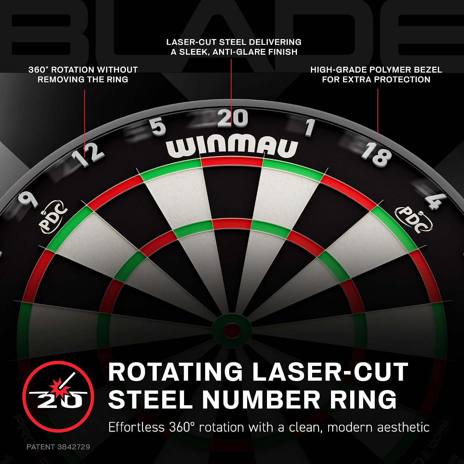 Steeldart Dartscheibe Blade X 3061 Sisal Board mit Dual Core Technologie ultradünnem Drahtsystem und Dart Zubehör