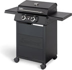 Elektrogrill eCRAVE 2 Grillwagen 2 Heizelemente 2 Zonen Grill mit Gussrost Garhaube Thermometer Stauraum