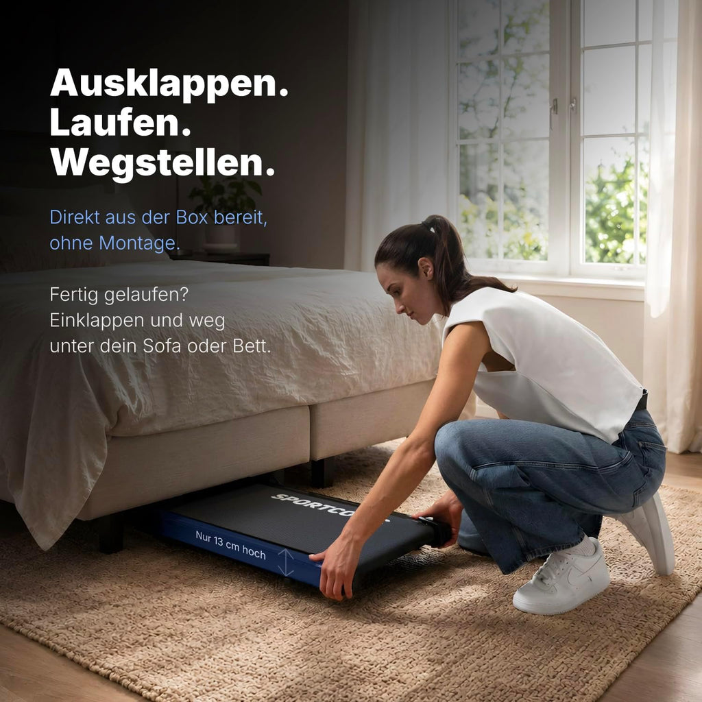 Laufband für Zuhause mit Steigung P106FA Walking Pad 1-12 km/h 9% Neigung LED Display Tablet Halterung