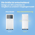 Mobiles Klimagerät 9000 BTU 2.6kW Breezy Cool Pro 2.6 APP Steuerung Kühlen Ventilieren Entfeuchten bis 33m²