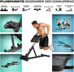 Bauch und Rückentrainer BRT150 6in1 Multifunktions Hantelbank verstellbar für Krafttraining zuhause bis 130 kg