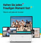 Fotodrucker DHP513 10x15 cm Farbsublimationsdrucker mit WLAN USB 300 DPI für Smartphone PC inklusive 100 Blatt Fotopapier
