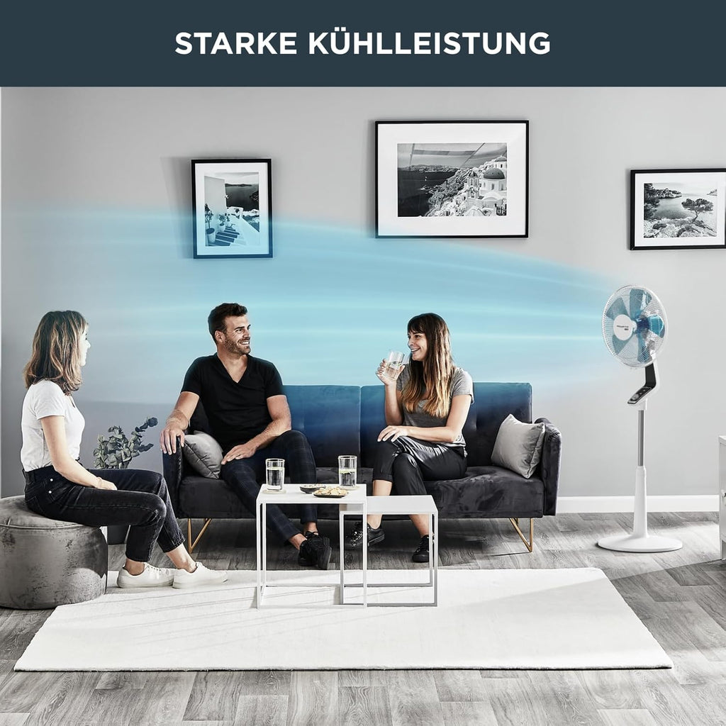 Standventilator VU5640 Turbo Silence Extreme 45 dB 72 m³/min Luftstrom 4 Geschwindigkeiten 120° Oszillation höhenverstellbar