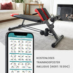 Verstellbare Hantelbank für Krafttraining Hyperextension Rückenstrecker Bauchtrainer Schrägbank Flachbank Modell FF-TB011384