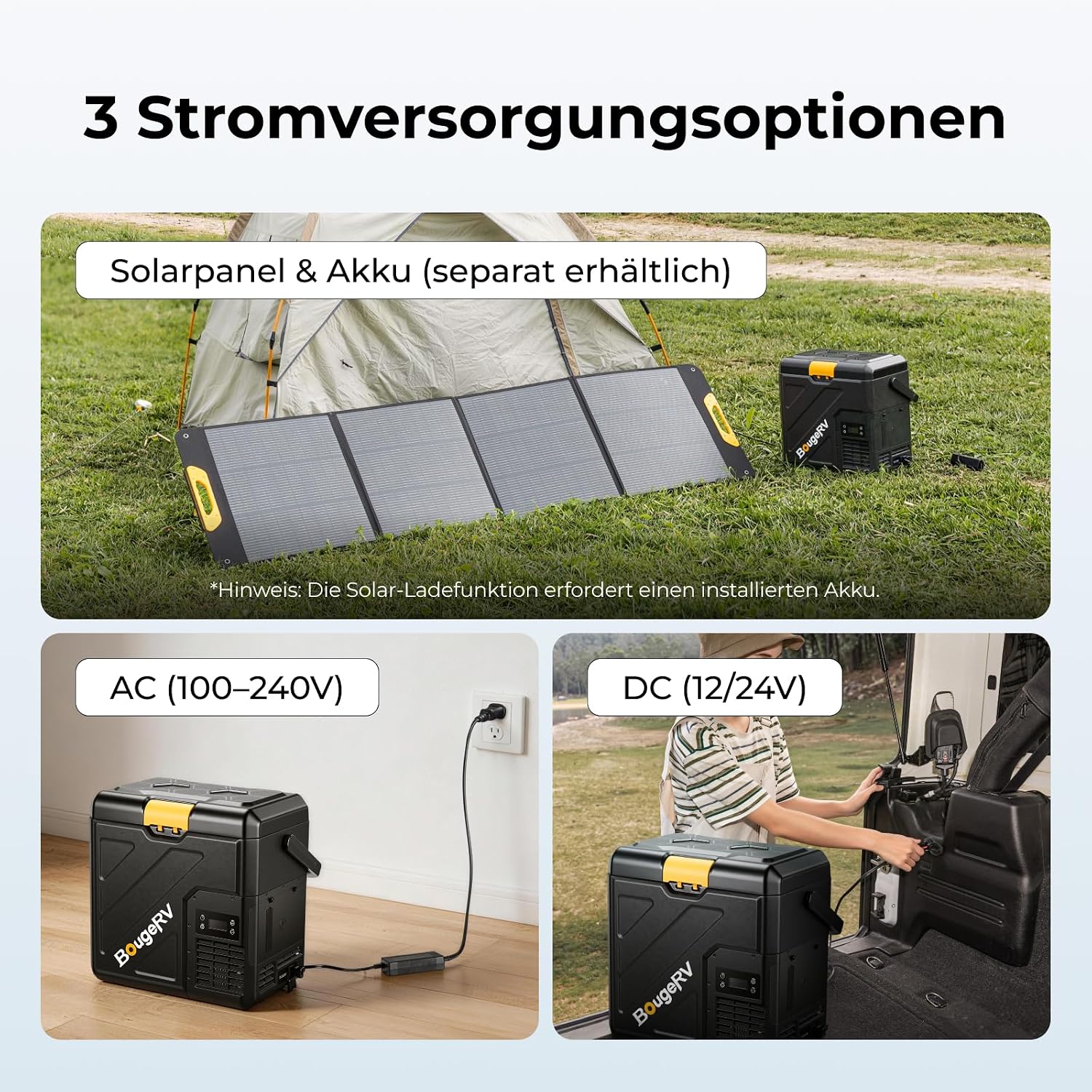 Kompressor Kühlbox CRH20 20L tragbarer Autokühlschrank mit 240Wh Akku 12V 24V 230V App Steuerung IPX4