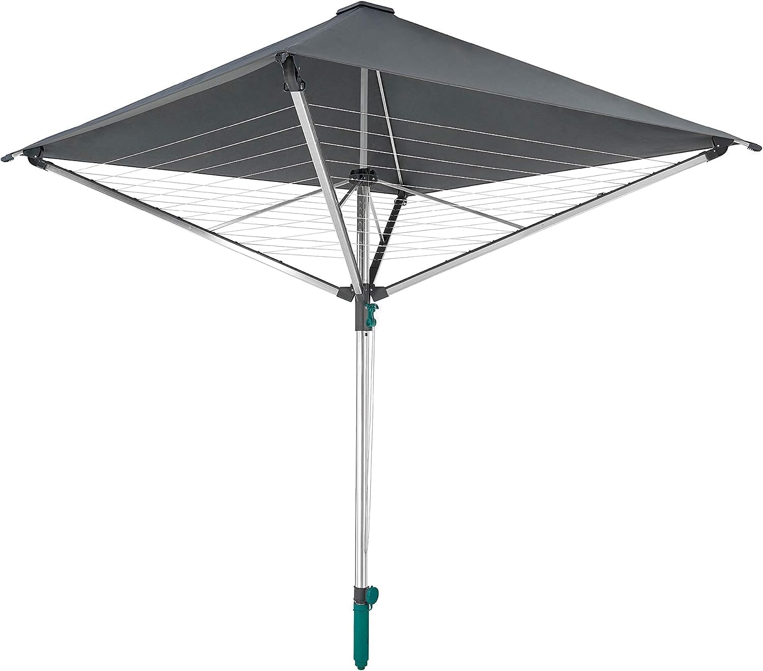 Wäschespinne LinoProtect 400 mit wasserdichtem Dach Aluminium Wäscheständer Outdoor 40m Leine inkl Bodenhülse