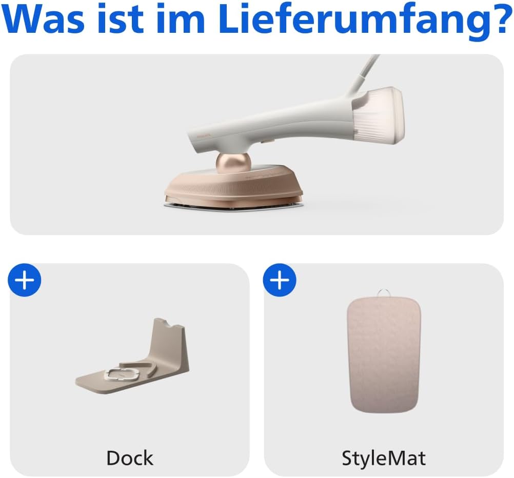 2-in-1 Bügeleisen und Dampfglätter GC213/10 1800W mit 45 g/min Dampfleistung drehbarem Kopf und StyleMat