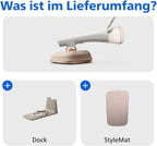 2-in-1 Bügeleisen und Dampfglätter GC213/10 1800W mit 45 g/min Dampfleistung drehbarem Kopf und StyleMat