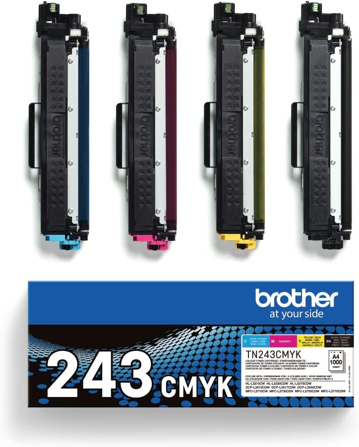 Toner Kartusche TN-243CMYK 4 Farben Schwarz Cyan Magenta Gelb für HL-L3270CDW MFC-L3750CDW 1000 Seiten