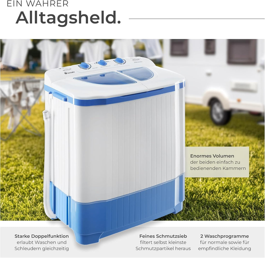 Mini Waschmaschine mit Schleuderfunktion 4,5 kg Toplader Camping Reisewaschmaschine 2-in-1 Modell 400777