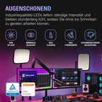 Studiolicht LED Panel 2800 Lumen mit einstellbarer Farbtemperatur 2900-7000K App Steuerung Tischklemme für Streaming und Videokonferenzen