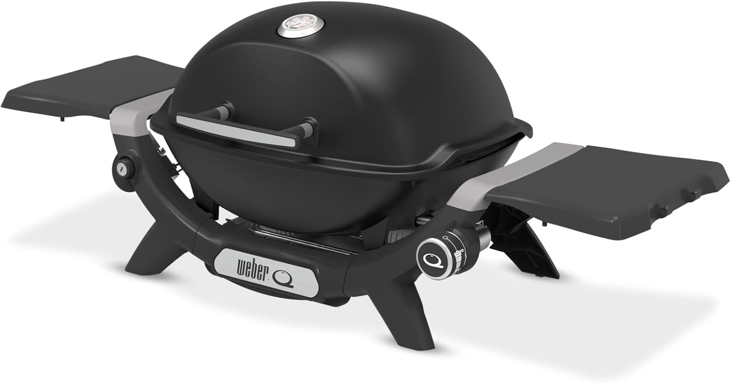 Kompakter Gasgrill Q 1200N 1290 cm² Grillfläche Gusseisen Rost integriertes Thermometer klappbare Seitentische