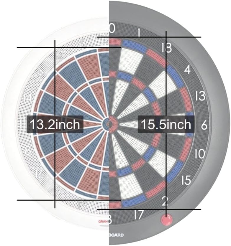 Smart Dartboard GranBoard 132 13.2 Zoll Turniermaß Bluetooth Verbindung Elektronisches Dartboard