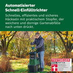 Turbinenhäcksler AXT 25 TC 2500W Gartenhäcksler Holz und Gartenabfälle 53L Fangbox 45mm Aststärke
