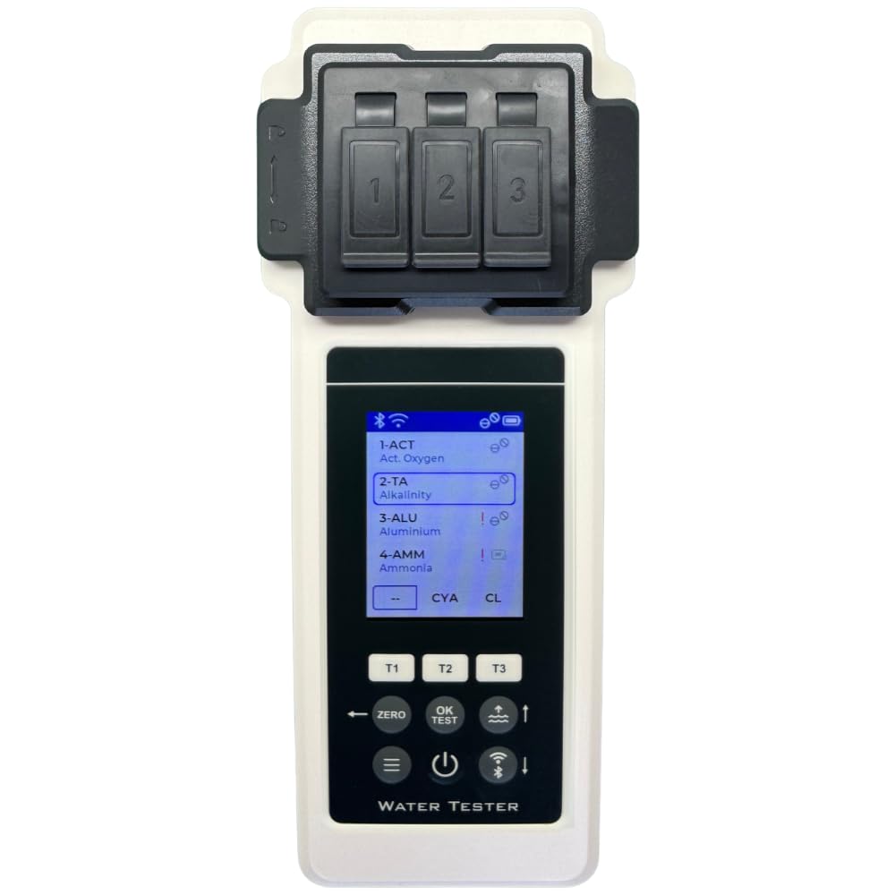 Pool Wasseranalysegerät 2.0 Set 27 Parameter WiFi Bluetooth App Pool Spa Whirlpool Messgerät inkl Koffer Wasserstandsausgleicher
