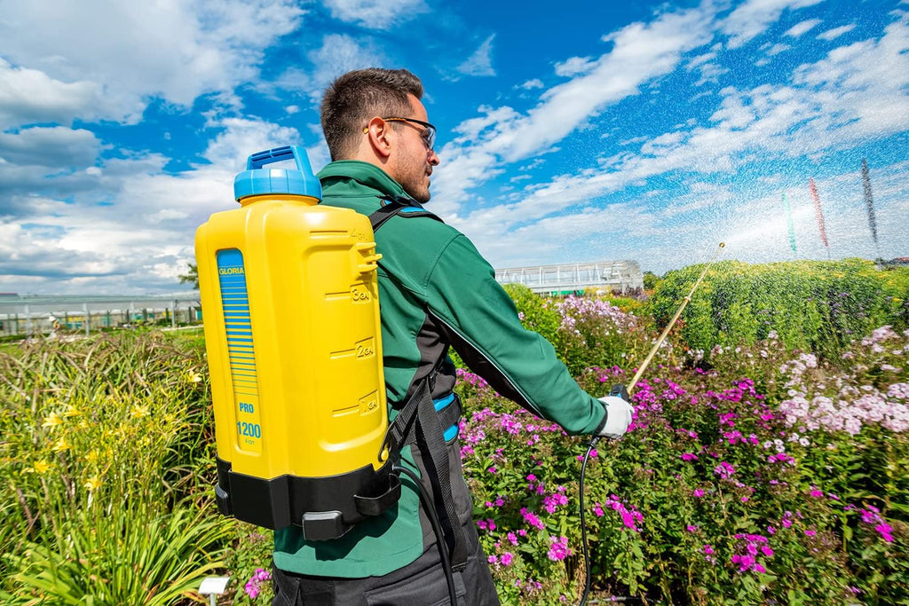 Akku Rückensprüher Pro 1200 Li-Ion 12 l Drucksprüher mit 6 m Schlauch für Pflanzenschutz und Unkrautpflege