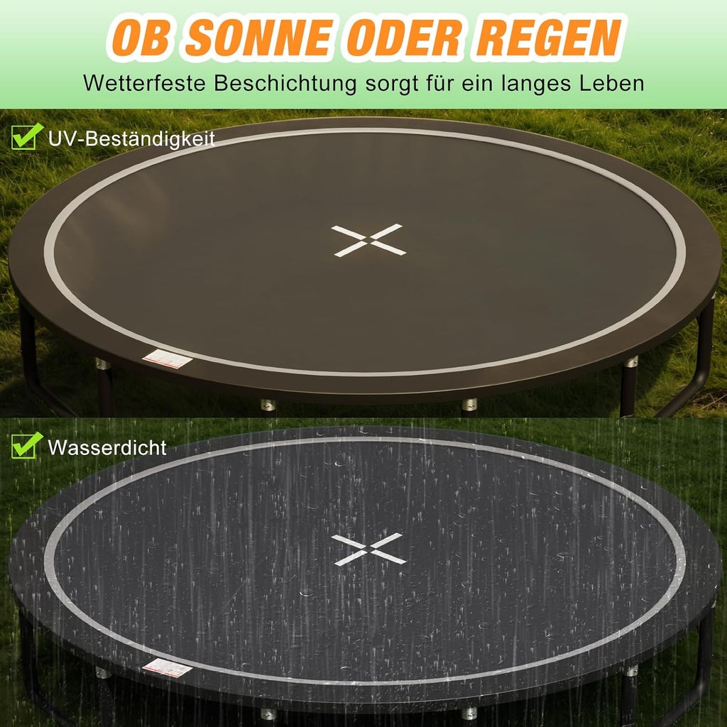 Outdoor Trampolin rund Ø228 cm mit Sprungtuch und Sicherheitszubehör verstärkte Stahlkonstruktion 27 Federn