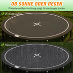 Outdoor Trampolin rund Ø228 cm mit Sprungtuch und Sicherheitszubehör verstärkte Stahlkonstruktion 27 Federn