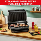 Kontaktgrill OptiGrill+ XL GC722D16 2000W mit 9 Grillprogrammen manueller Modus abnehmbaren Grillplatten und Garstufenanzeige