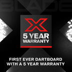 Steeldart Dartscheibe Blade X 3061 Sisal Board mit Dual Core Technologie ultradünnem Drahtsystem und Dart Zubehör